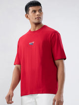Men T-Shirt Graphic Red Relaxed Fit