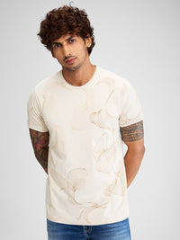 Men T-Shirt Solid White Slim Fit