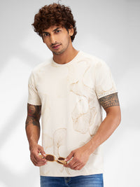 Men T-Shirt Solid White Slim Fit