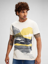 Men T-Shirt Solid White Slim Fit