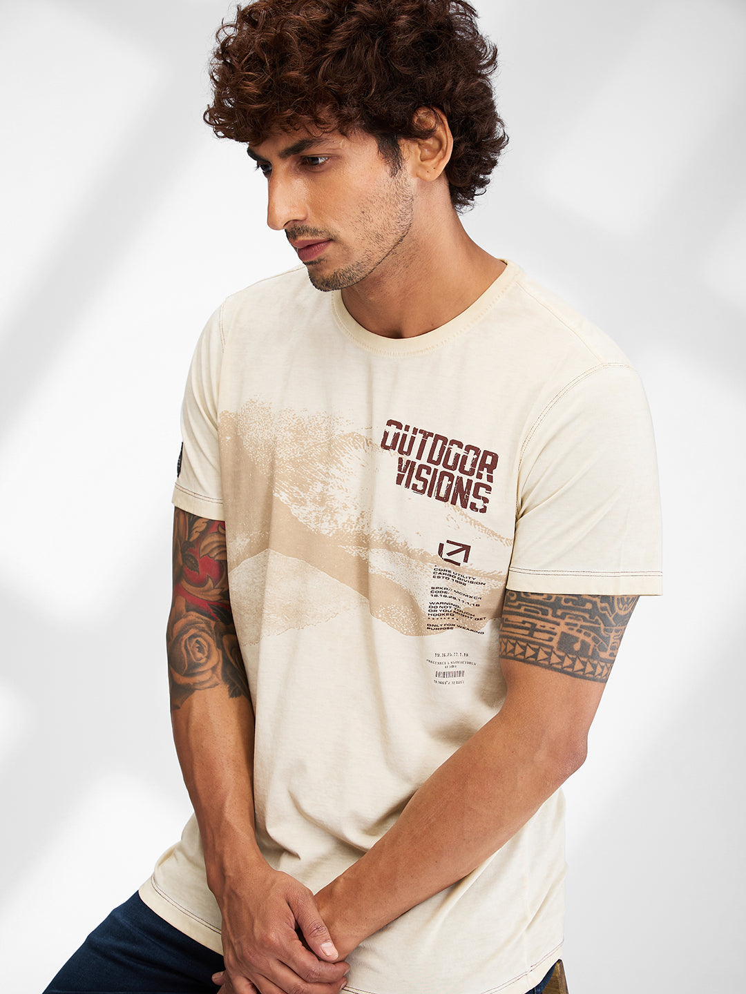 Spykar Men Solid White Slim Fit Half Sleeves T-Shirt