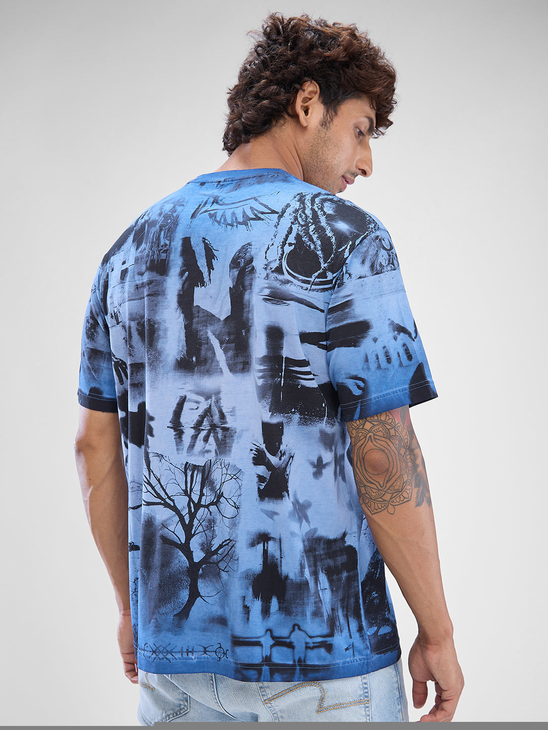 Men T-Shirt Blue Half Sleeve