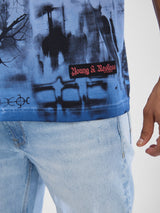 Men T-Shirt Blue Half Sleeve