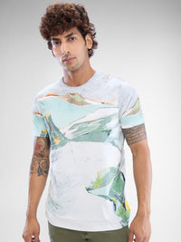Men T-Shirt White Half Sleeve
