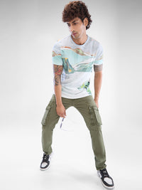 Men T-Shirt White Half Sleeve