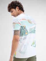 Men T-Shirt White Half Sleeve