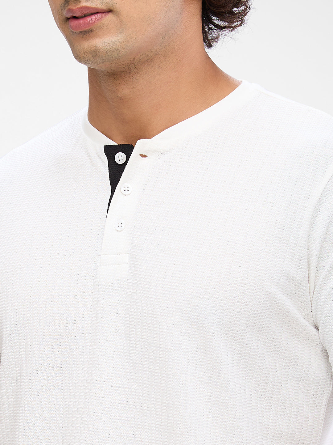 Spykar White Cotton Half Sleeve  Tshirt For Men