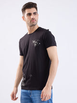 Men T-Shirt Black Slim Fit