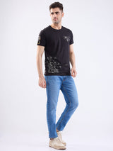 Men T-Shirt Black Slim Fit