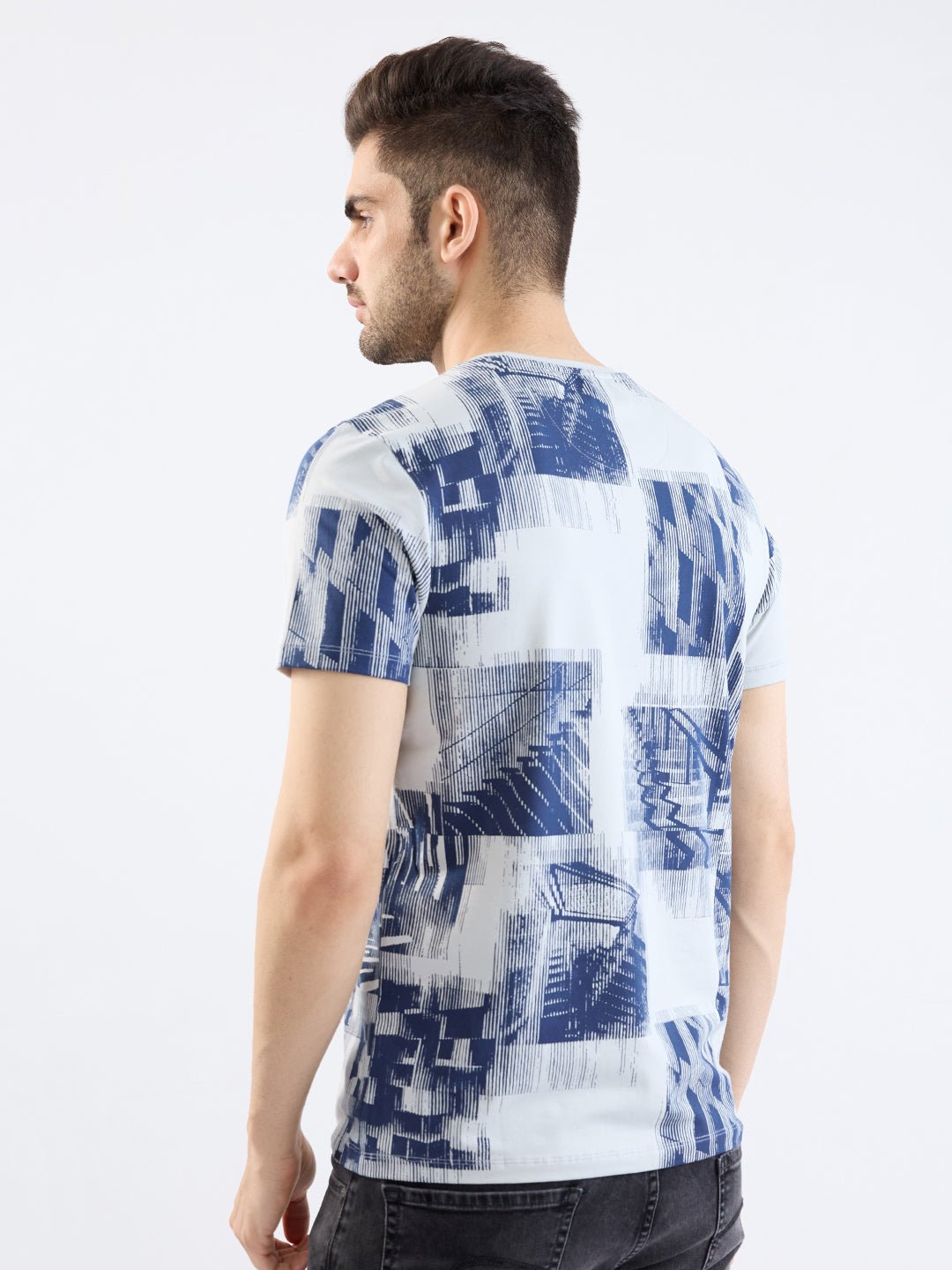 Spykar Silver Grey Slim Fit Casual T-Shirt For Men