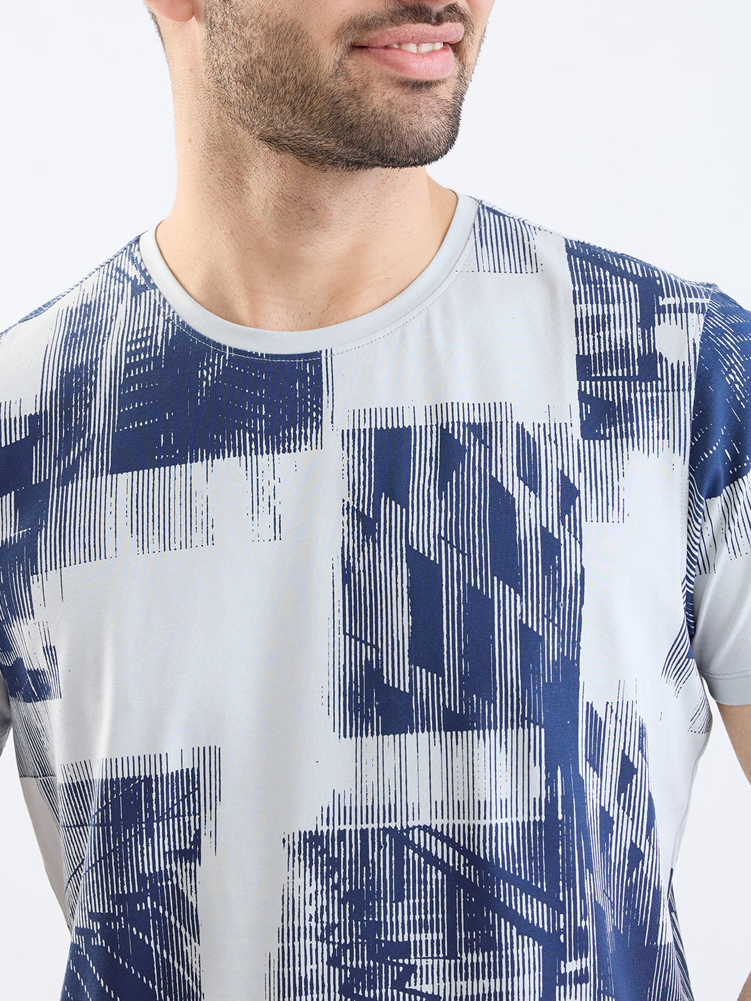 Spykar Silver Grey Slim Fit Casual T-Shirt For Men