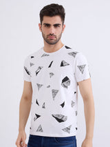 Men T-Shirt White Slim Fit