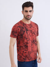 Men T-Shirt Red Slim Fit