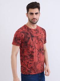 Men T-Shirt Red Slim Fit