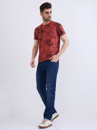 Men T-Shirt Red Slim Fit