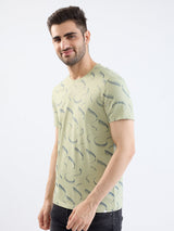 Men T-Shirt Green Slim Fit