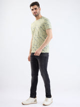 Men T-Shirt Green Slim Fit