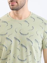 Men T-Shirt Green Slim Fit