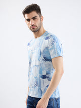 Men T-Shirt Grey Slim Fit