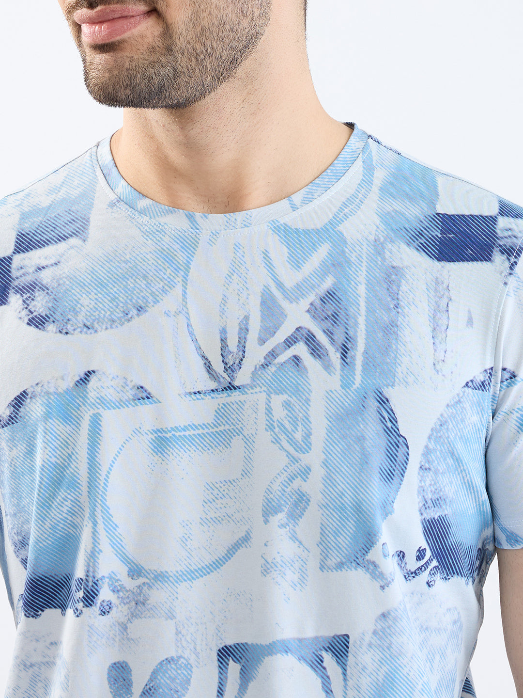 Spykar Silver Grey Slim Fit Casual T-Shirt For Men