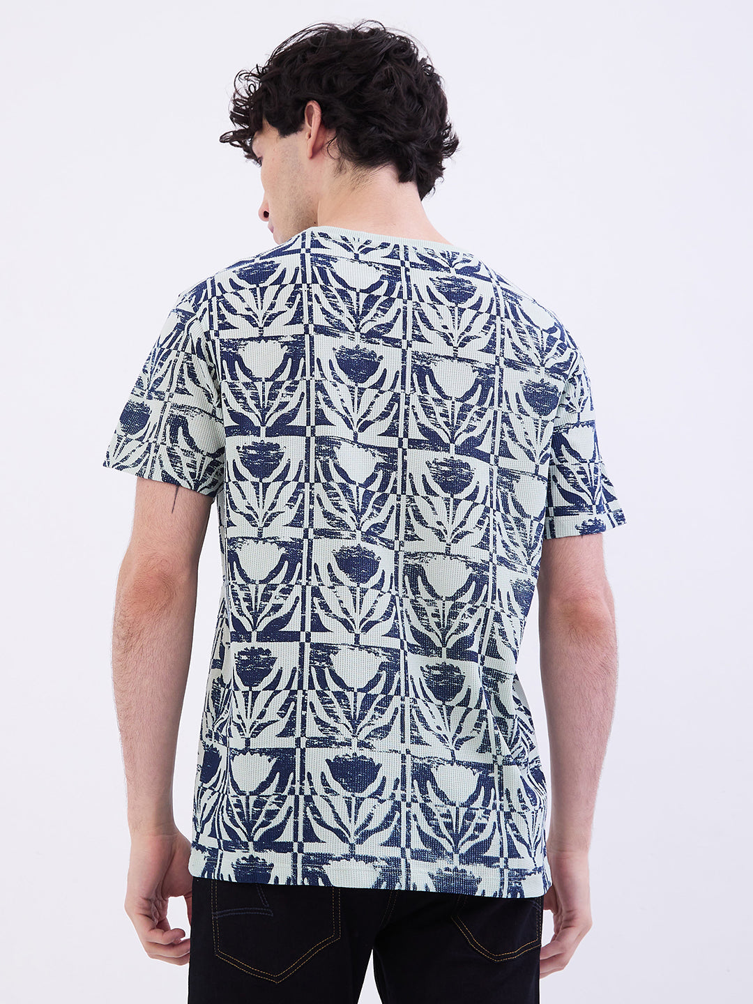 Men T-Shirt Green Slim Fit