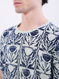Men T-Shirt Green Slim Fit