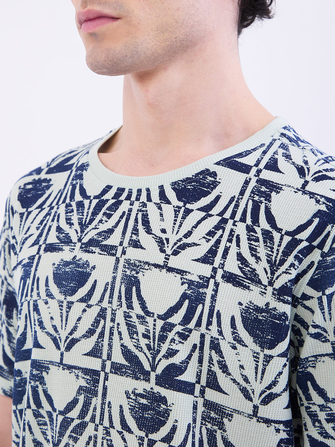 Men T-Shirt Green Slim Fit
