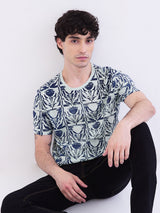 Men T-Shirt Green Slim Fit