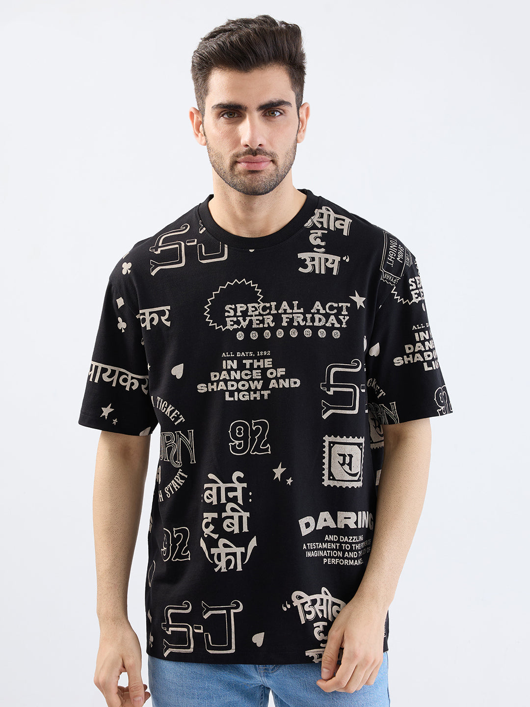 Men T-Shirt Black Comfort Fit