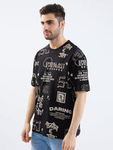 Men T-Shirt Black Comfort Fit