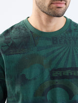 Men T-Shirt Green Comfort Fit