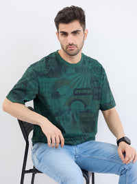 Men T-Shirt Green Comfort Fit