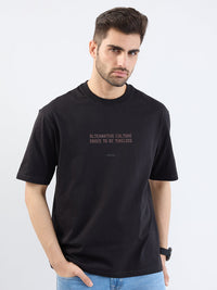 Men T-Shirt Black Comfort Fit