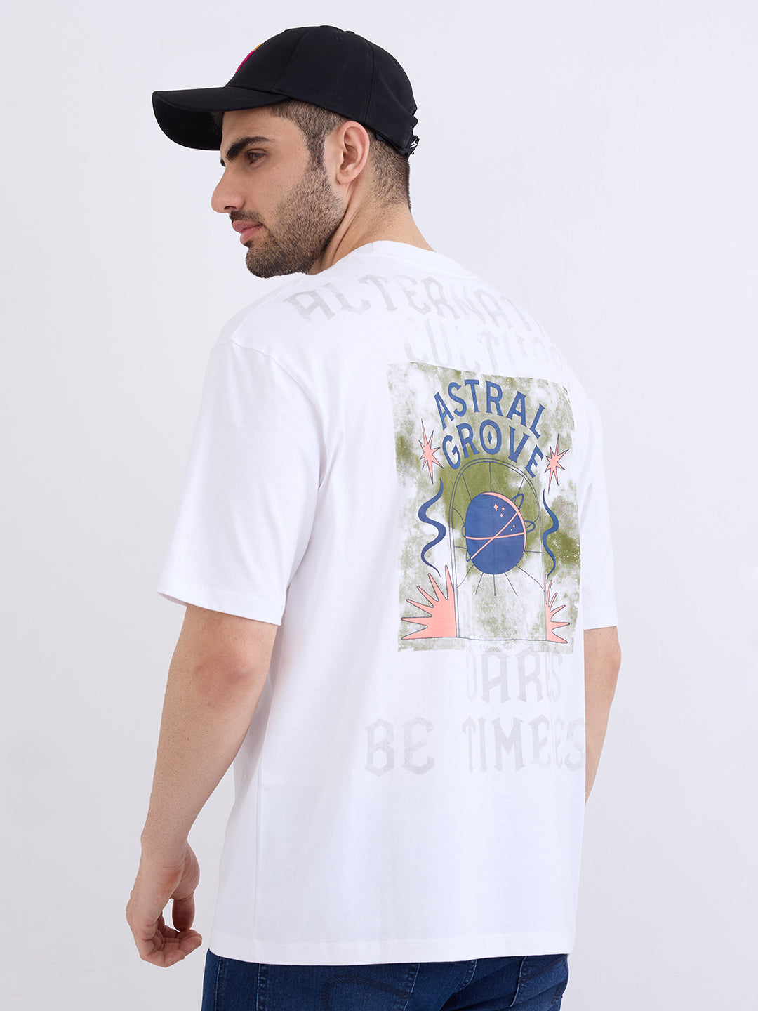 Spykar White Comfort Fit Casual T-Shirt For Men