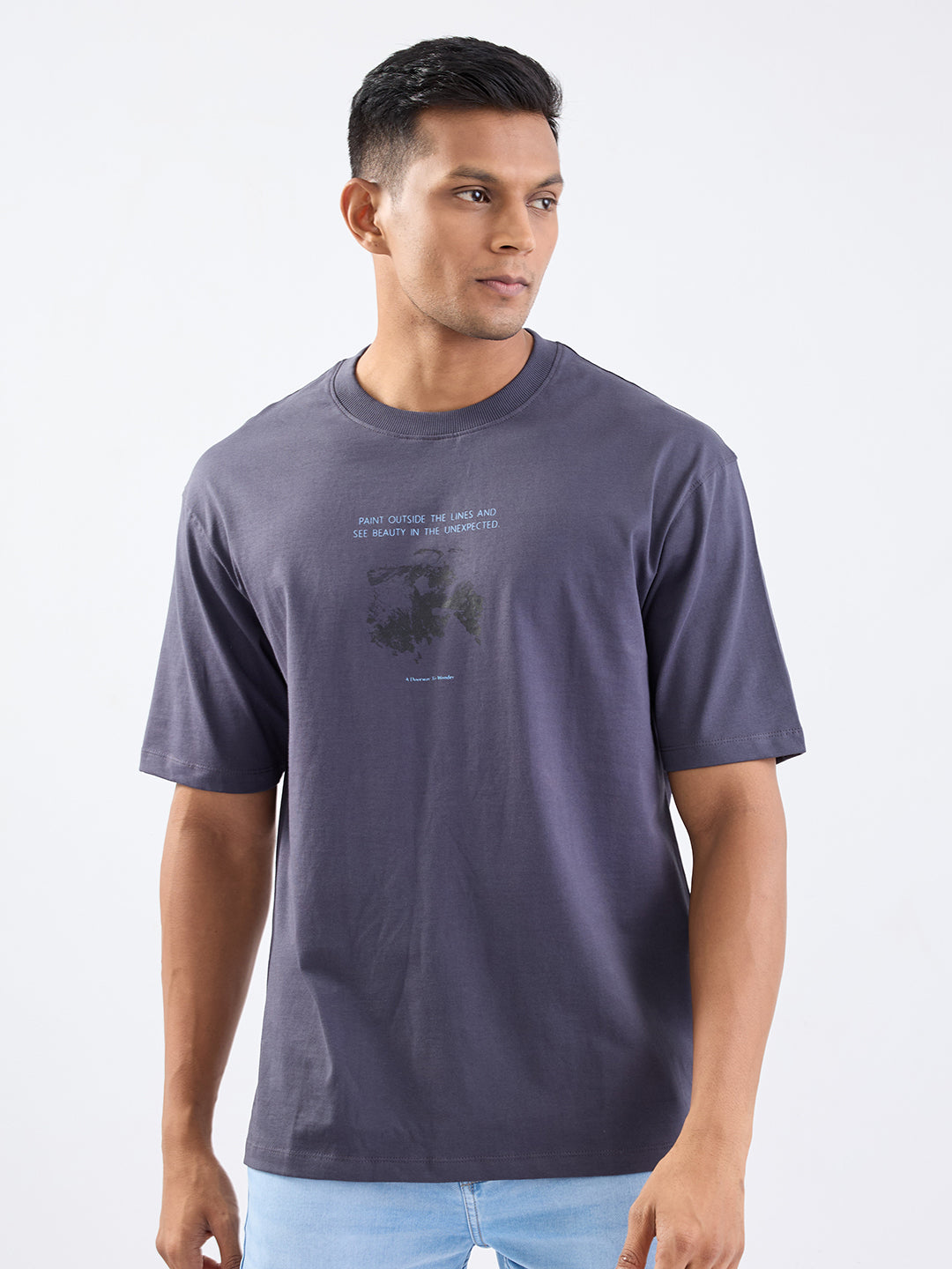 Men T-Shirt Grey Comfort Fit