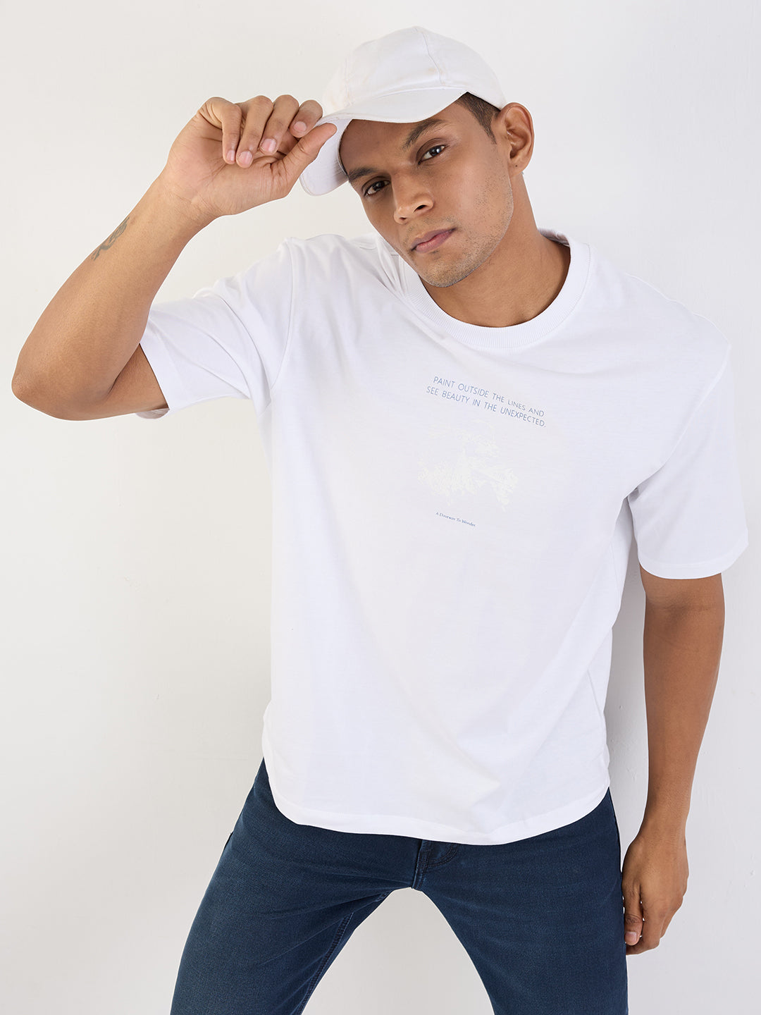 Men T-Shirt White Comfort Fit