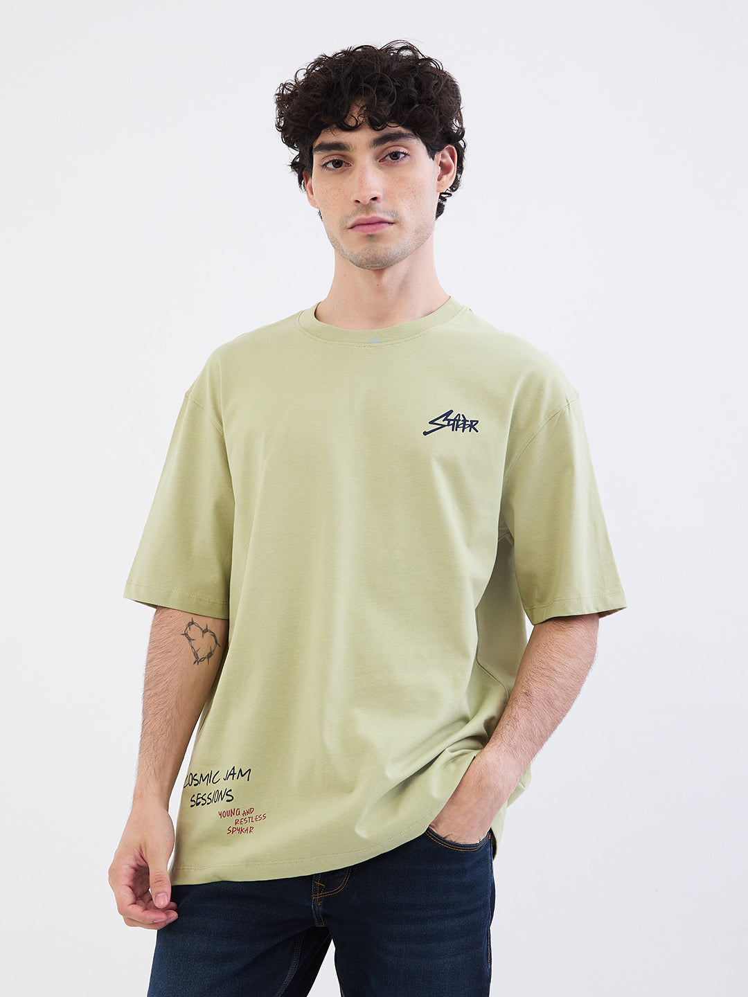 Men T-Shirt Green Comfort Fit