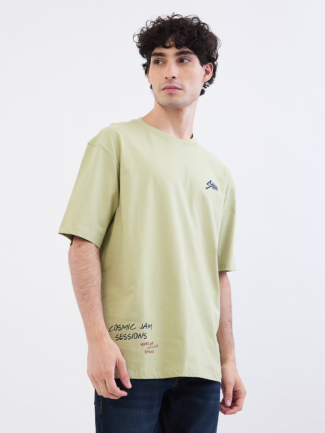Men T-Shirt Green Comfort Fit