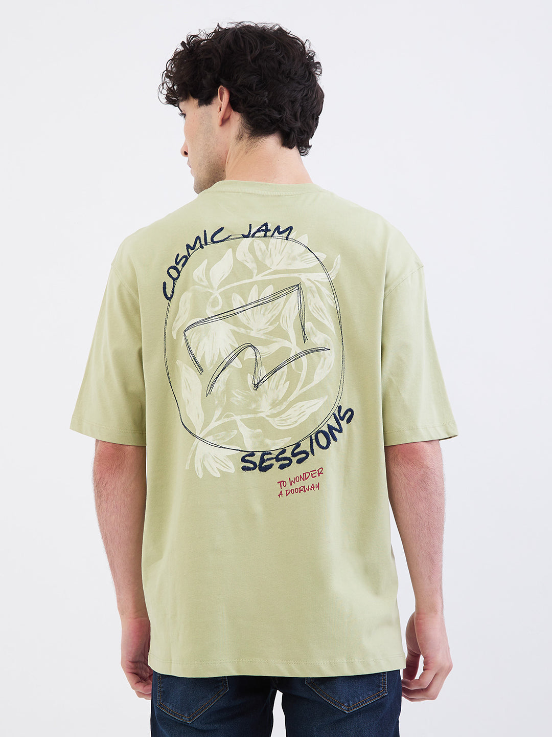 Spykar Lint Green Comfort Fit Casual T-Shirt For Men