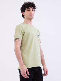 Men T-Shirt Green Slim Fit