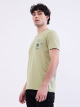 Men T-Shirt Green Slim Fit