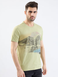 Men T-Shirt Green Slim Fit