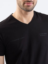 Men T-Shirt Black Slim Fit