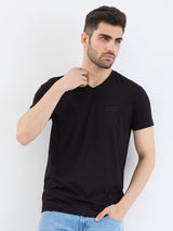 Men T-Shirt Black Slim Fit