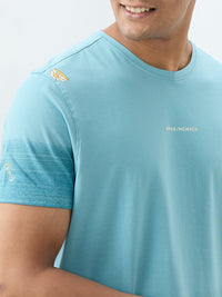 Men T-Shirt Blue Slim Fit