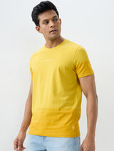 Men T-Shirt Yellow Slim Fit