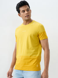Men T-Shirt Yellow Slim Fit