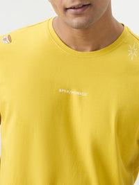 Men T-Shirt Yellow Slim Fit