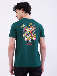 Men T-Shirt Green Slim Fit