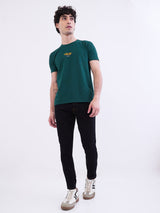 Men T-Shirt Green Slim Fit